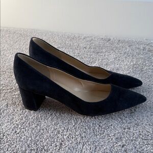 Brooks Brothers Navy Suede Heels Size 9